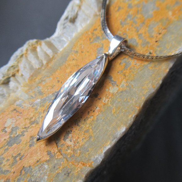 Ice Princess Pendant, Artisan Crystal Necklace Sterling Silver - Picture 8 of 8